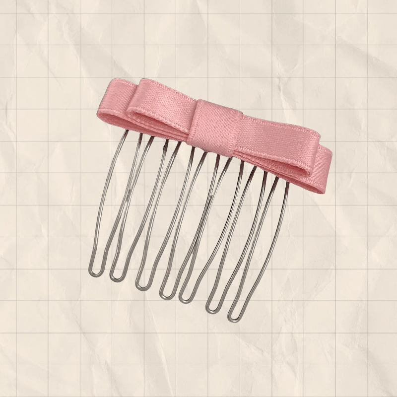 blush bow comb